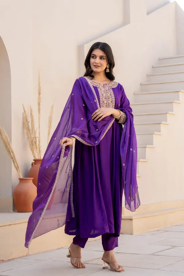 Purple_Cotton_Embroidered_Anarkali_Suit_Set_For_Women