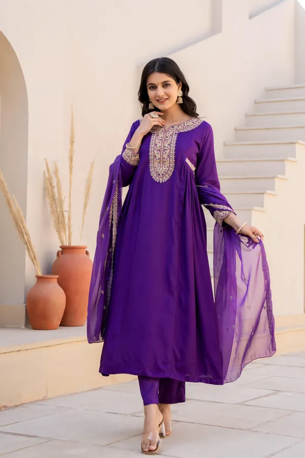 Purple_Cotton_Embroidered_Anarkali_Suit_Set_For_Women