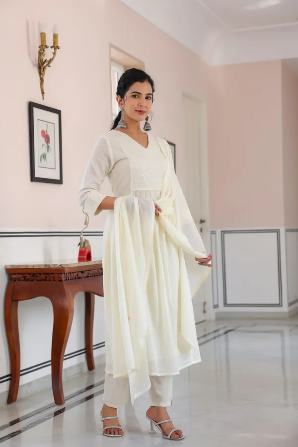 White_Cotton_Anarkali_Kurta_Set_For_Women