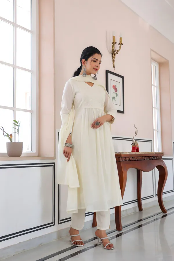 White_Cotton_Anarkali_Kurta_Set_For_Women