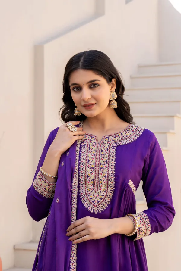 Purple_Cotton_Embroidered_Anarkali_Suit_Set_For_Women