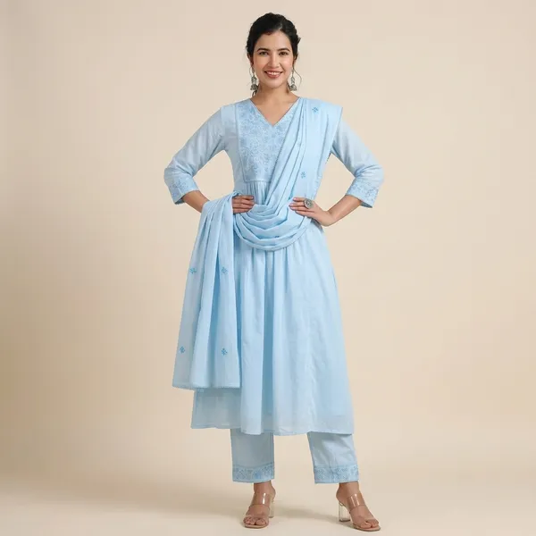 Sky_Blue_Cotton_Embroidered_Kurta_Set_With_Dupatta_For_Women