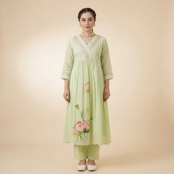 Light_Green_Cotton_Floral_Embroidered_Anarkali_Kurta_Set_For_Women