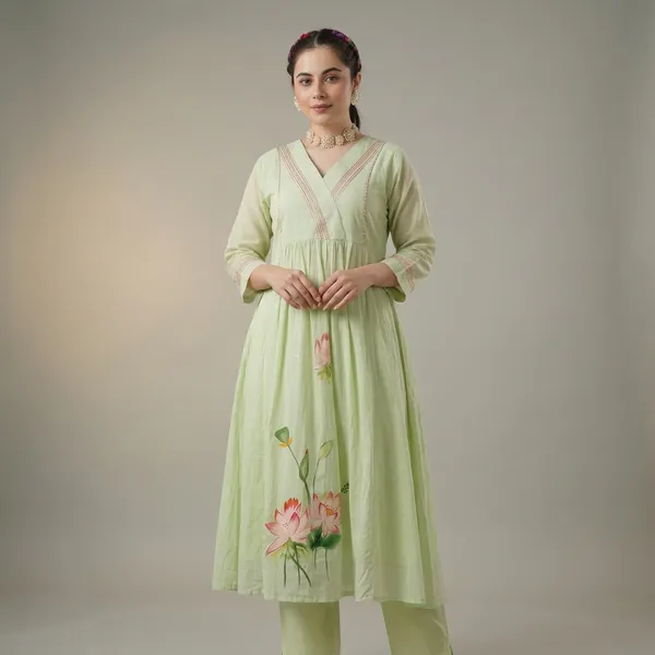Light_Green_Cotton_Floral_Embroidered_Anarkali_Kurta_Set_For_Women