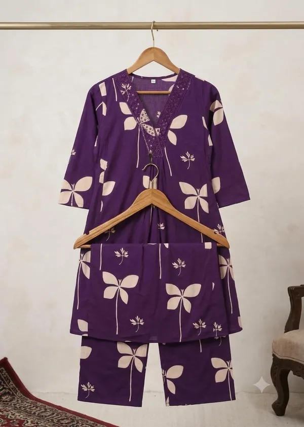 Purple_Rayon_Kurta_Set_For_Girls