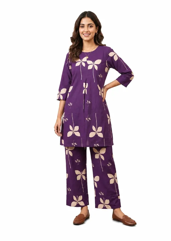 Purple_Rayon_Kurta_Set_For_Girls