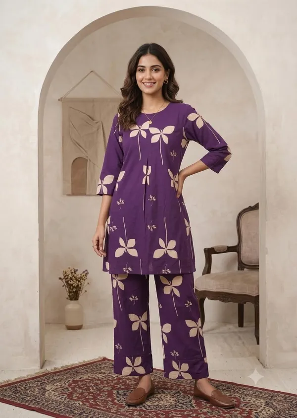 Purple_Rayon_Kurta_Set_For_Girls