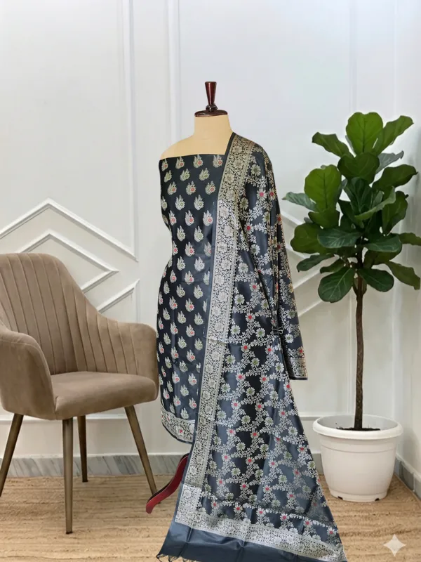 Beautiful_Black_Banarasi_Semi_Soft_Silk_Suit_With_Meena_Banarasi_Cotton_Silk_Suit