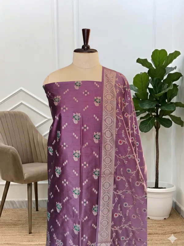 Banarasi_Purple_Magenta_Cotton_Silk_3Pcs_Suit_Set_With_All_Over_Meena_Banarasi_Soft_Cotton_Silk_Suit