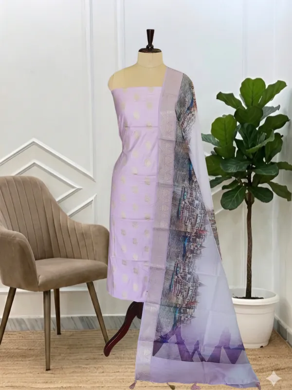 Light_Onion_Banarasi_Soft_Cotton_Silk_Suit_With_Banaras_Namo_Ghat_Printed_Dupatta_Banarasi_Soft_Cotton_Silk