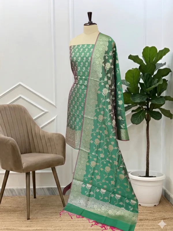 Celebrate_Every_Moment_In_Banarasi_Soft_Semi_Silk_3_Pcs_Suit_With_Green_Banarasi_Semi_Soft_Silk