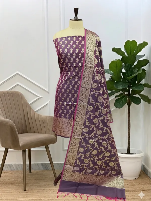 Drape_Yourself_In_Timeless_Luxury_Wine_Banarasi_Soft_Semi_Silk_3_Pcs_Suit_Banarasi_Soft_Semi_Silk