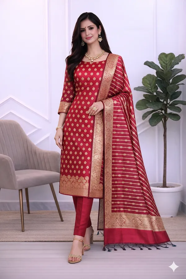Own_The_Spotlight_In_Style_Maroon_Banarasi_Soft_Semi_Silk_3_Pcs_Suit_Banarasi_Soft_Semi_Silk
