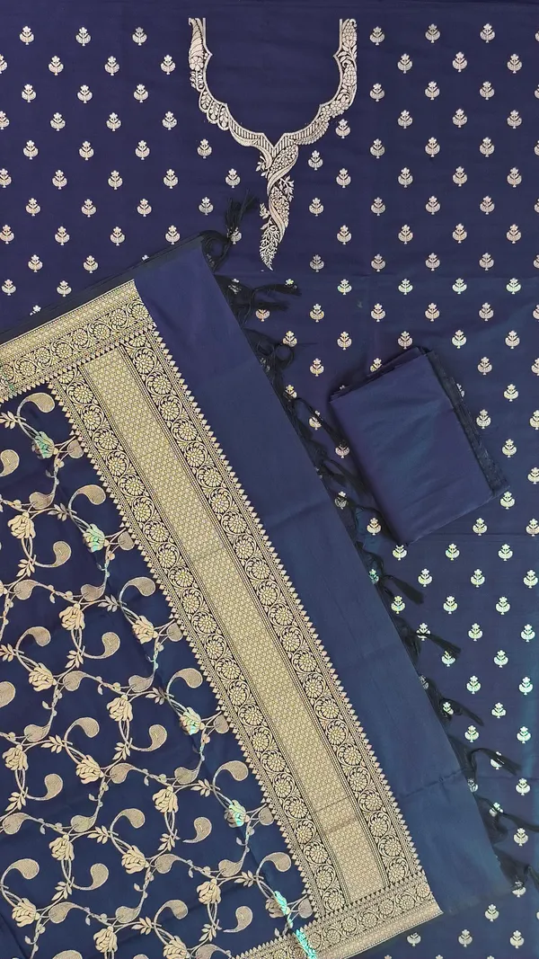 Beautiful_Navy_Blue_Banarasi_Soft_Semi_Silk_3Pcs_Suit_Banarasi_Soft_Semi_Silk