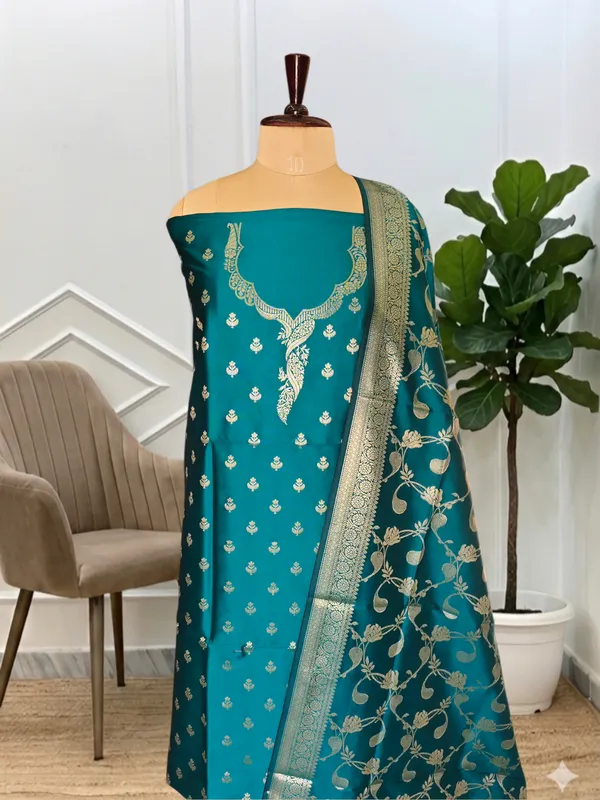 Peacock_Banarasi_Soft_Semi_Silk_3_Pcs_Suit_Banarasi_Soft_Semi_Silk
