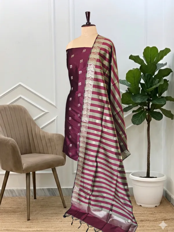 Luxury_Look_Banarasi_Soft_Semi_Silk_Suit_With_Beautiful_Wine_Banarasi_Soft_Semi_Silk
