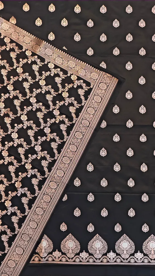 Festive_Banarasi_Handloom_Silk_Unstitched_Suit_With_Beautiful_Black_Banarasi_Handloom_Silk