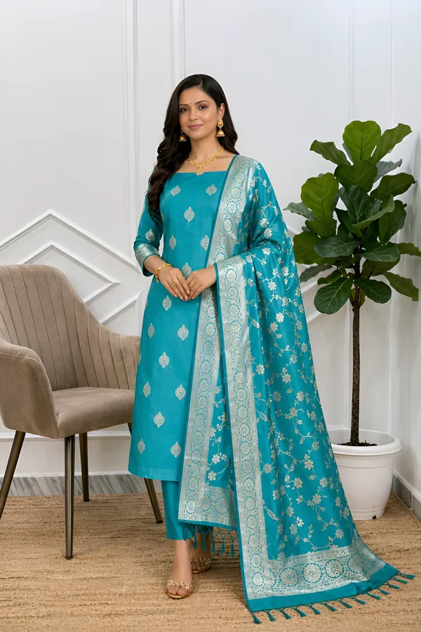 Premium_Banarasi_Soft_Semi_Silk_3_Pcs_Suit_With__Zari_Work_