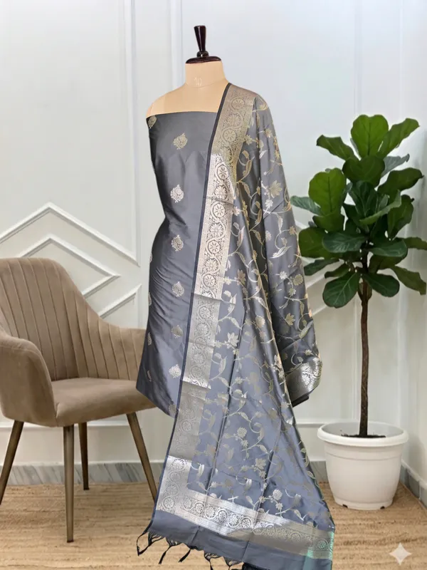 Modern_Ethnic_Banarasi_Soft_Semi_Silk_Suit_With_Grey_Banarasi_Soft_Semi_Silk