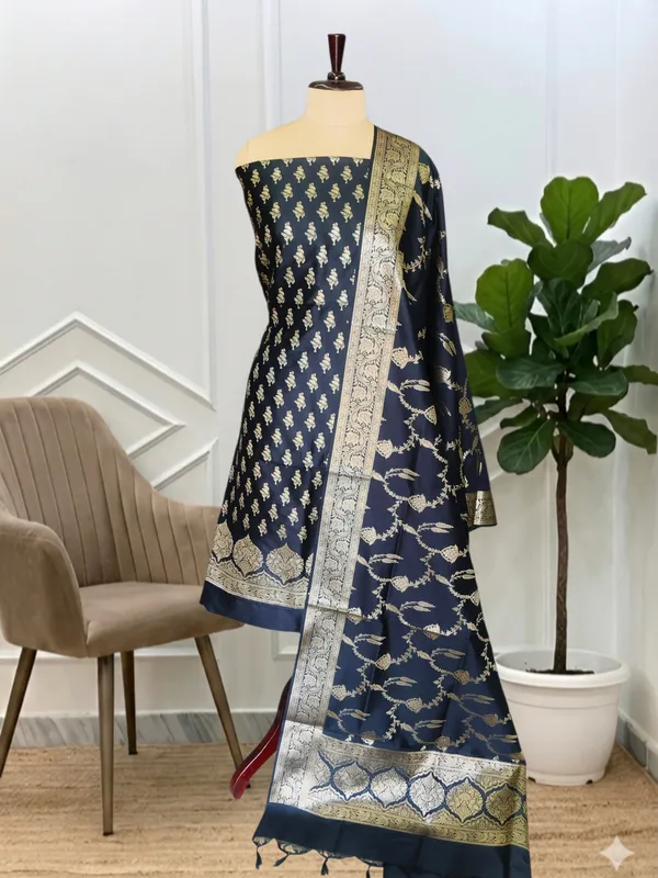 Very_Charming_Black_Banarasi_Soft_Semi_Silk_3_Pcs_Suit_Banarasi_Semi_Soft_Silk