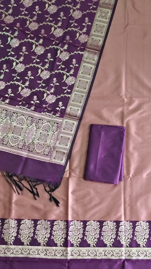 Luxury_Soft_Silk_Banarasi_3_Pcs_Suit_With_Dusty_Rose_Pink_Contrast_Royal_Mauve_Purple_Banarasi_Soft_Semi_Silk