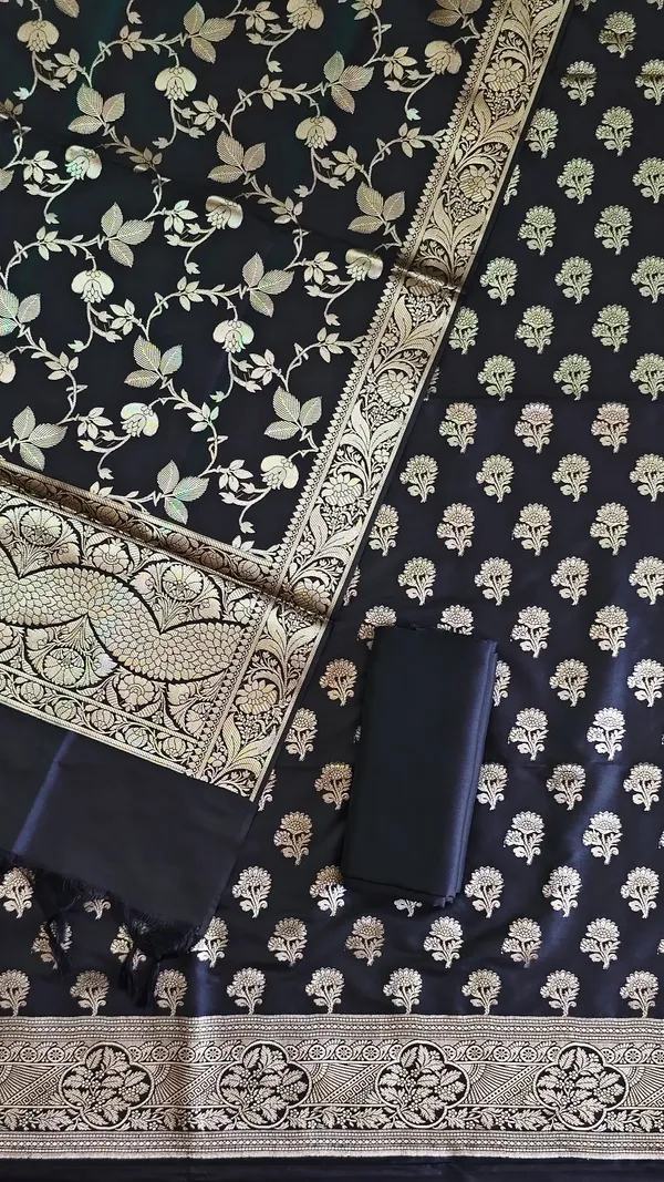 The_Artisan_S_Soul_Hand_Curated_Soft_Banarasi_Silk_3_Pcs_Suit_With_Black_Banarasi_Soft_Silk