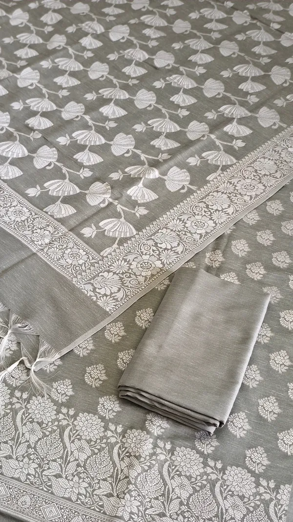 Traditional_Banarasi_Linen_Silk_3_Pcs_Suit_With_Sage_Green_Banarasi_Linen_Silk