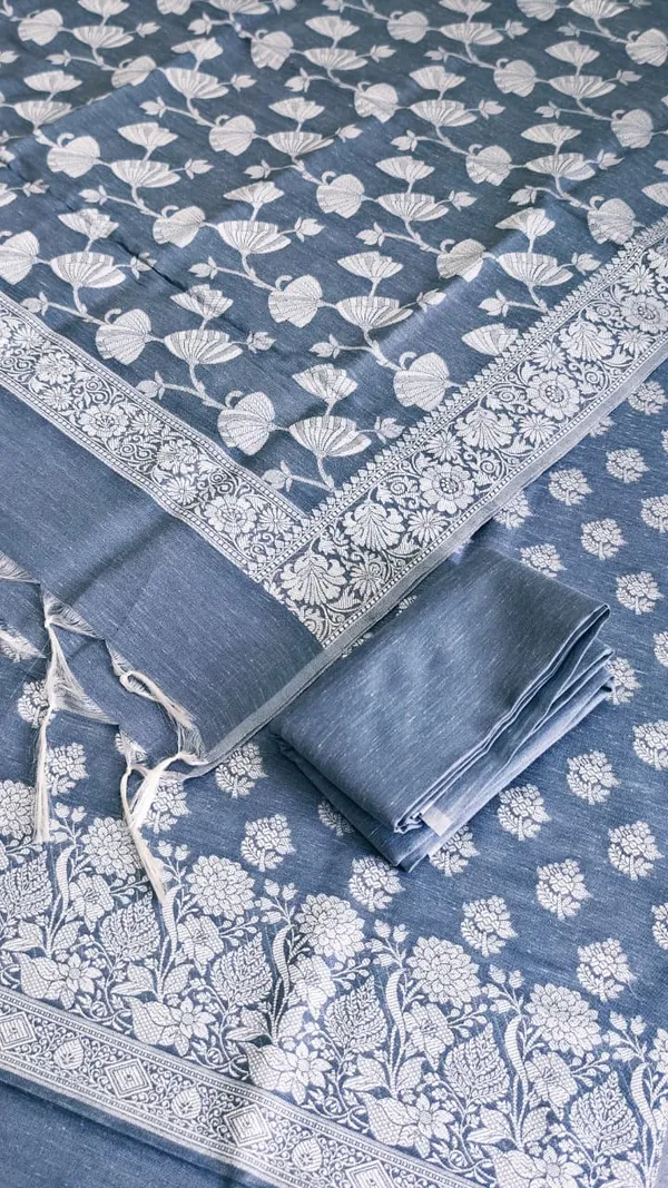 Classic_Banarasi_Linen_3_Piece_Suit_With_Dusty_Steel_Blue_Banarasi_Linen_Silk