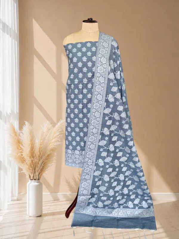 Classic_Banarasi_Linen_3_Piece_Suit_With_Dusty_Steel_Blue_Banarasi_Linen_Silk