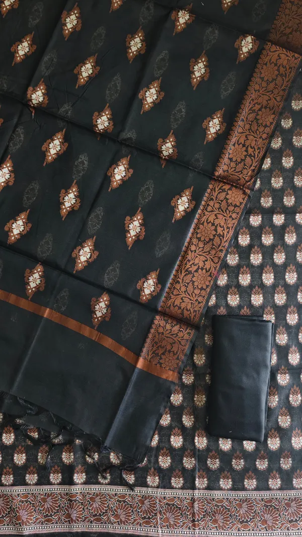 Midnight_Black_Banarasi_Cotton_Silk_3_Piece_Suit_With_Meena_Banarasi_Cotton_Silk