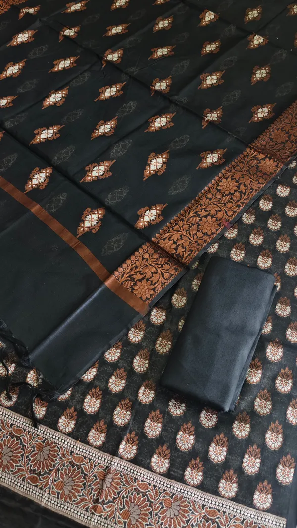Midnight_Black_Banarasi_Cotton_Silk_3_Piece_Suit_With_Meena_Banarasi_Cotton_Silk