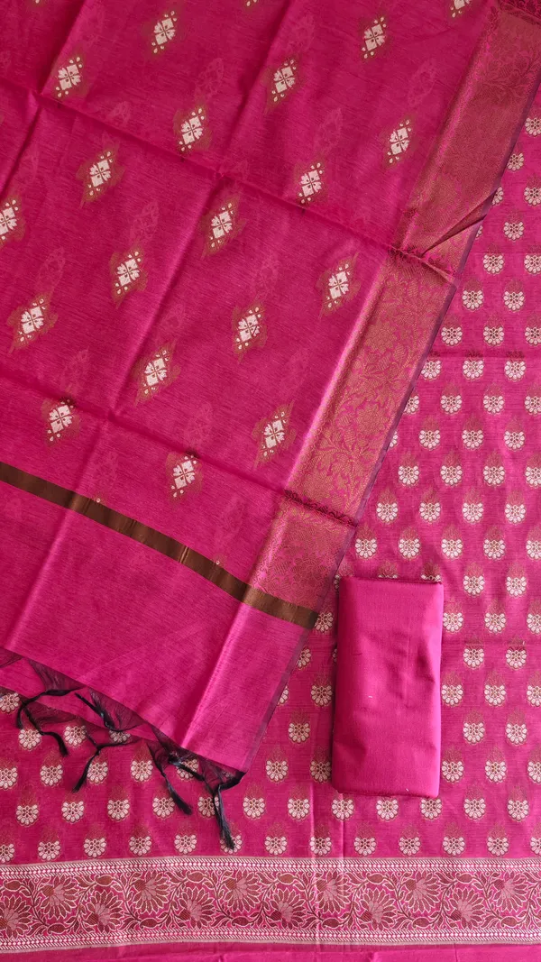 Graceful_Rani_Banarasi_Cotton_Silk_3_Pcs_Suit_With_Rich_Meena_Banarasi_Cotton_Silk