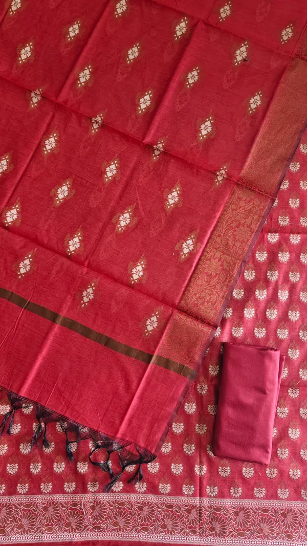 Authentic_Banarasi_Cotton_Silk_3_Piece_Suit_With_Meena_Dard_Red_Banarasi_Cotton_Silk