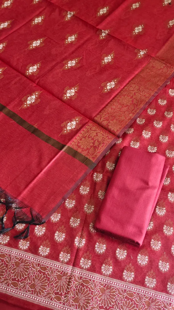 Authentic_Banarasi_Cotton_Silk_3_Piece_Suit_With_Meena_Dard_Red_Banarasi_Cotton_Silk