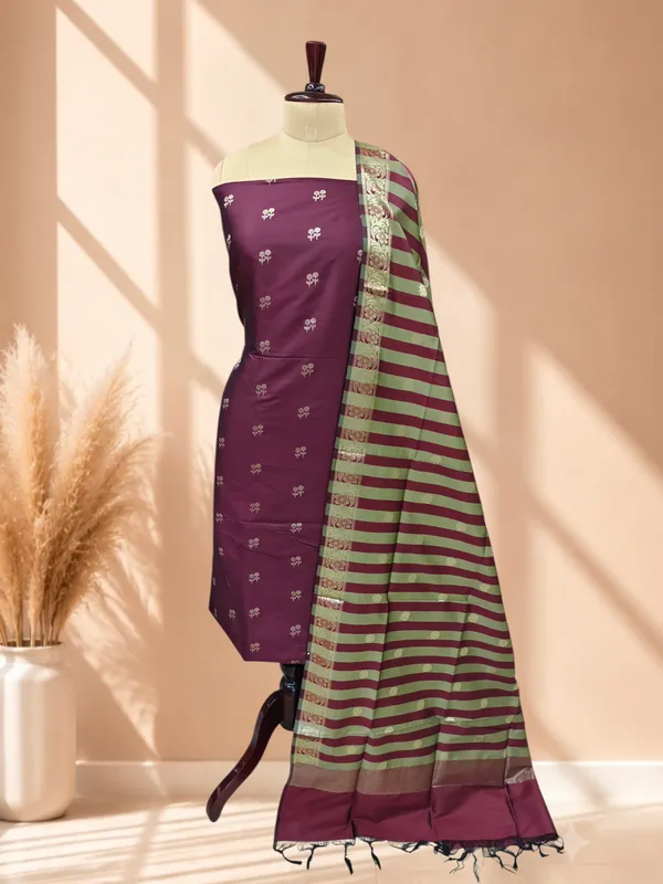Banarasi_Silk_3_Pcs_Suit_Online_|_Designer_Party_Wear_&_Wedding_for_Women_Wine_Color