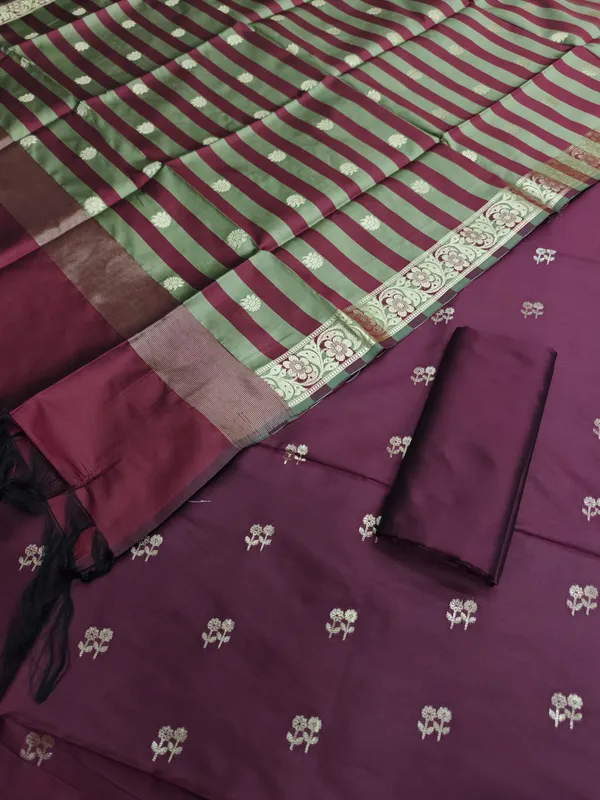 Banarasi_Silk_3_Pcs_Suit_Online_|_Designer_Party_Wear_&_Wedding_for_Women_Wine_Color