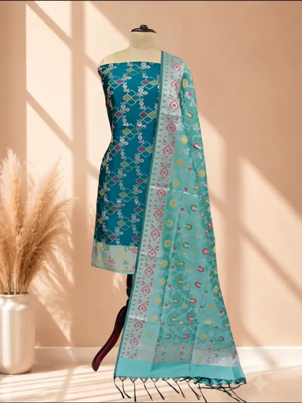 Designer_Banarasi_Meena_Silk_3_Pcs_Suit_Set