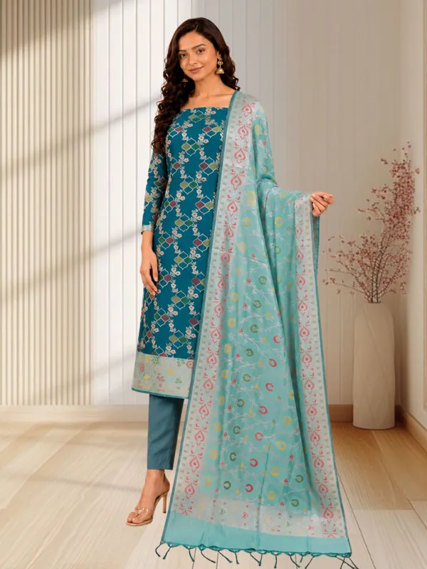Designer_Banarasi_Meena_Silk_3_Pcs_Suit_Set