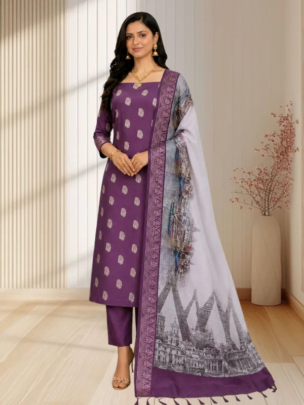 Wine_Banarasi_Soft_Cotton_Silk_3_Pcs_Suit_With_Namo_Ghat_Printed_Pallu_Banarasi_Soft_Cotton_Silk