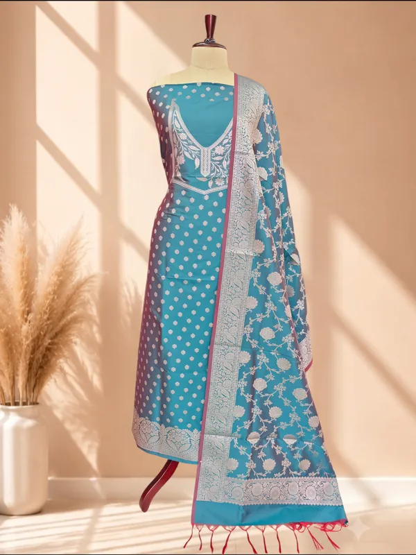 Premium_Banarasi_Ladies_3_Piece_Silk_Suit_with_Neck_Design