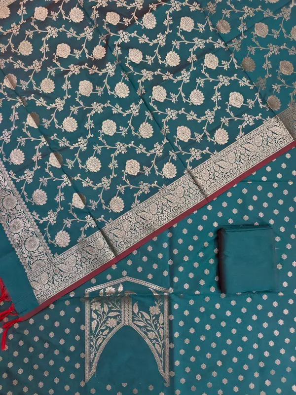 Premium_Banarasi_Ladies_3_Piece_Silk_Suit_with_Neck_Design
