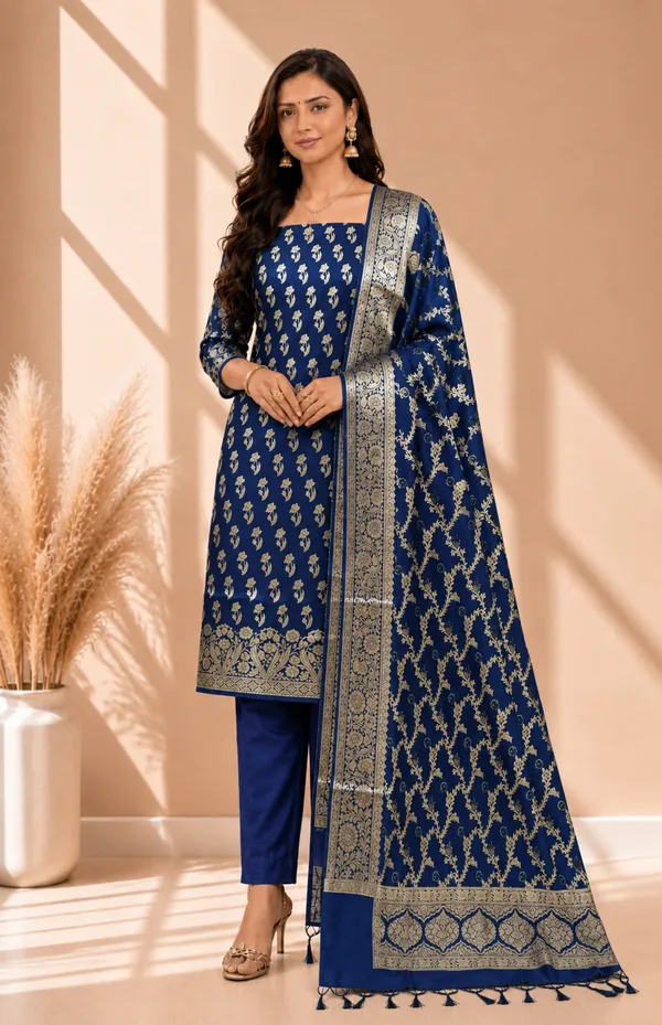 Shop_Premium_Banarasi_Silk_3_Pcs_Suit_Collection_Royal_Blue_Color
