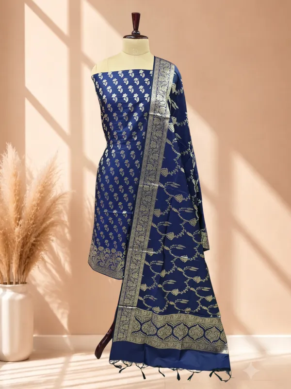 Shop_Premium_Banarasi_Silk_3_Pcs_Suit_Collection_Royal_Blue_Color