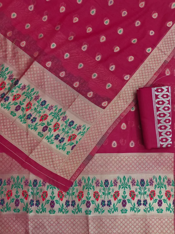 Best_Banarasi_Soft_Silky_Cotton_Silk_3_Pcs_Suits_With_All_Over_Meena