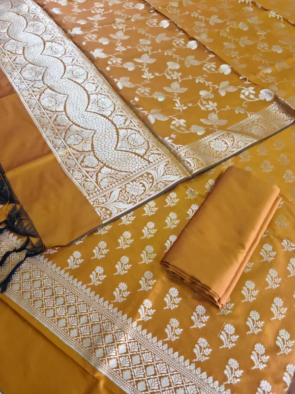 Featherlight_Elegance_The_Softest_Banarasi_Silk_3_Pcs_Suit_With_Mustard_Banarasi_Soft_Silk