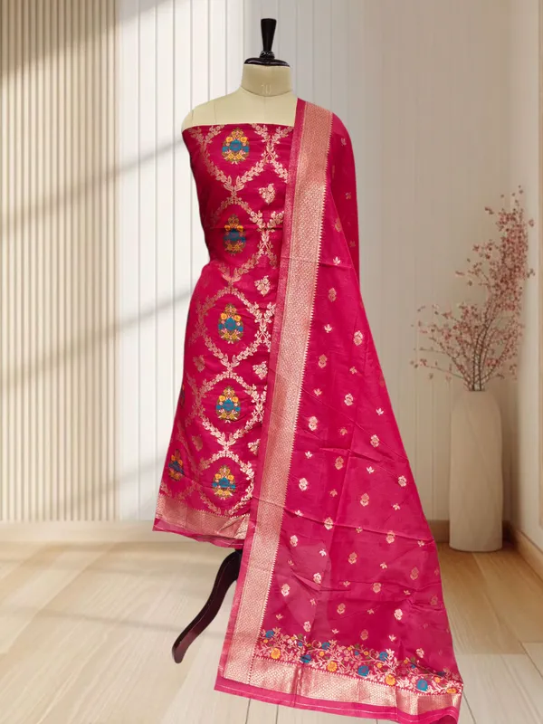 Premium_Weaving_Banarasi_Silky_Cotton_Silk_3_Pcs_Suit_With_All_Over_Meena