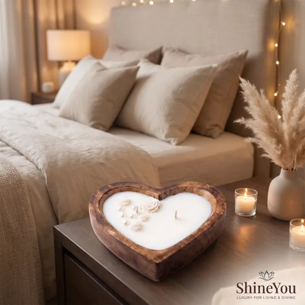 ShineYou_Heart_Shaped_Wooden_Candle_132_ml_|_Handcrafted_Wooden_Bowl_Candle_with_Floral_Design_&_Dual_Cotton_Wicks_|_Romantic_Home_Décor_&_Premium_Gift_for_Valentine,_Anniversary_&_Wedding