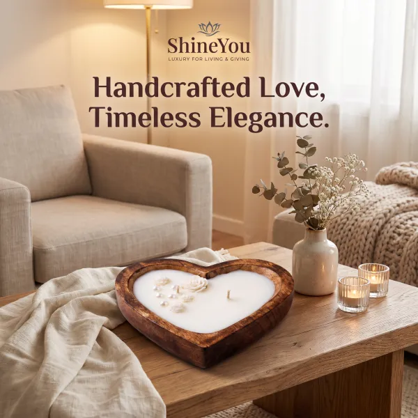 ShineYou_Heart_Shaped_Wooden_Candle_132_ml_|_Handcrafted_Wooden_Bowl_Candle_with_Floral_Design_&_Dual_Cotton_Wicks_|_Romantic_Home_Décor_&_Premium_Gift_for_Valentine,_Anniversary_&_Wedding