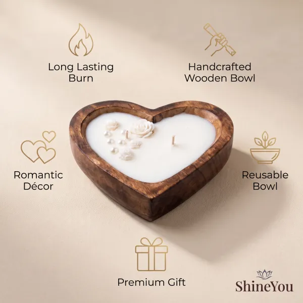 ShineYou_Heart_Shaped_Wooden_Candle_132_ml_|_Handcrafted_Wooden_Bowl_Candle_with_Floral_Design_&_Dual_Cotton_Wicks_|_Romantic_Home_Décor_&_Premium_Gift_for_Valentine,_Anniversary_&_Wedding