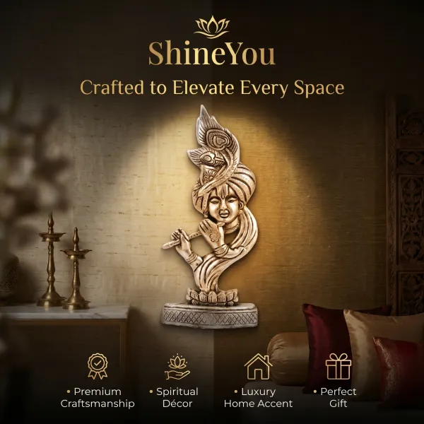 ShineYou_Premium_Aluminium_Krishna_Wall_Décor_|_Antique_Silver_Finish_Lord_Krishna_Flute_Wall_Hanging_|_Handcrafted_Decorative_Wall_Sculpture_for_Home,_Pooja_Room_&_Living_Room
